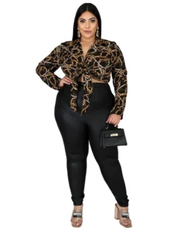 Plus Size Women Leopard Tie Shirt -Plus Size Dresses Shop 1efc6115699f2eb7
