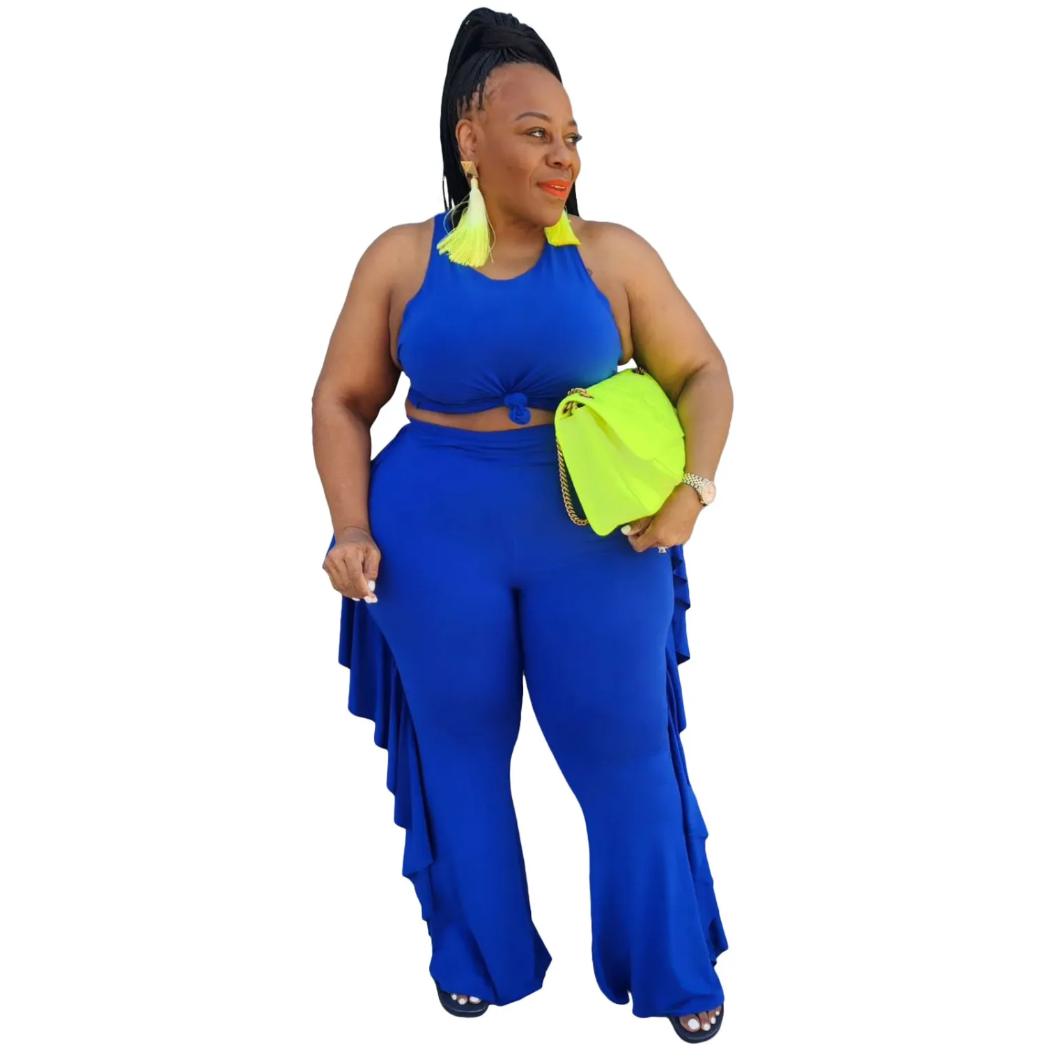 Fashion Women's Clothing Solid Color Tank Top Trousers Two-Piece Set 4 Fashion Women's Clothing Solid Color Tank Top Trousers Two-Piece Set - Image 2