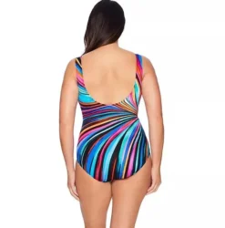 Plus Size Women Active Swimwear Print Backless One Piece Swimwear -Plus Size Dresses Shop 202239f97e0d5b74