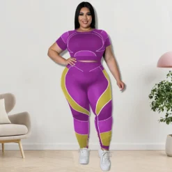 Plus Size Women's Sports Tight Fitting Yoga Two Piece Pants Set 30 Plus Size Women's Sports Tight Fitting Yoga Two Piece Pants Set -Plus Size Dresses Shop 20d489cd8c1c4e32