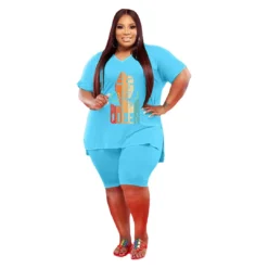 Ladies Fashion V Neck Plus Size 5x Solid Color Casual Set -Plus Size Dresses Shop 2110739a1b5c4fd1