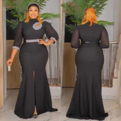 Fashion Women's Sexy Slit Dress Africa Plus Size Women's Solid Color Long Gown 23 Fashion Women's Sexy Slit Dress Africa Plus Size Women's Solid Color Long Gown -Plus Size Dresses Shop 215d690a154ab20a