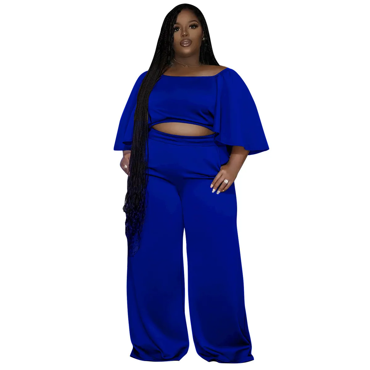 Plus Size Women Summer Short Sleeve Top And Pants Casual Two-Piece Set 9 Plus Size Women Summer Short Sleeve Top And Pants Casual Two-Piece Set - Image 7