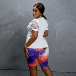 Plus Size Women Letter Print Short Sleeve Cutout Top And Short Two-Piece Set 18 Plus Size Women Letter Print Short Sleeve Cutout Top And Short Two-Piece Set -Plus Size Dresses Shop 23645a30095b326a