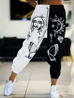 Women Fashion Chic Printed Tie Elastic Waist Casual Pants -Plus Size Dresses Shop 245dc898bed310b7