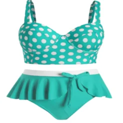 Women's Bikini Retro Polka Dot Sexy Push Up High Waist Fly Two Pieces Swimsuit -Plus Size Dresses Shop 2514ec03696d35df