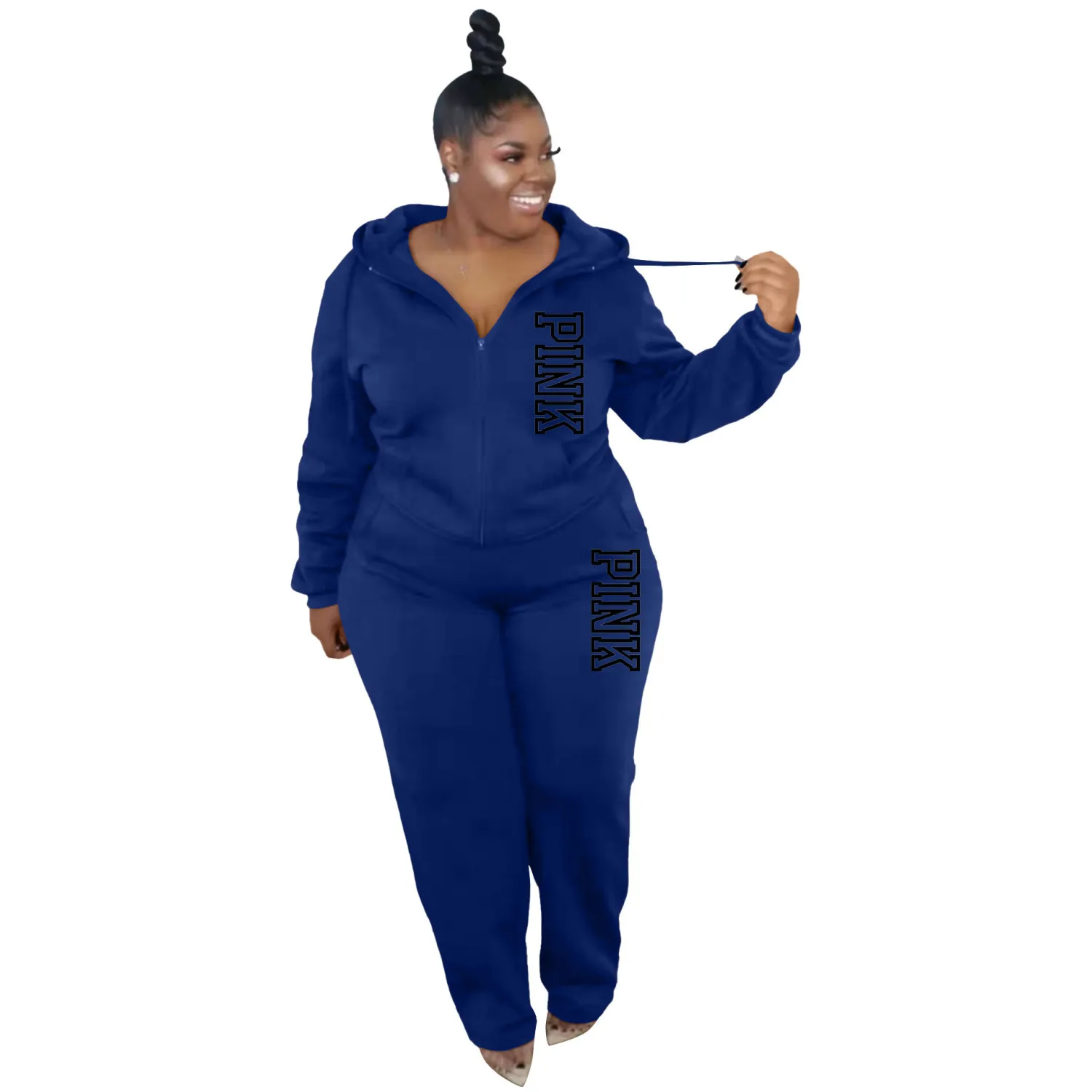 Plus Size Women Casual Solid Hoodies And Pant Two-piece Set 17 Plus Size Women Casual Solid Hoodies And Pant Two-piece Set - Image 15