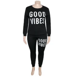 Women's Casual Sports Letter Print Long Sleeve Sweater Pants Set -Plus Size Dresses Shop 2612b43890261fd9