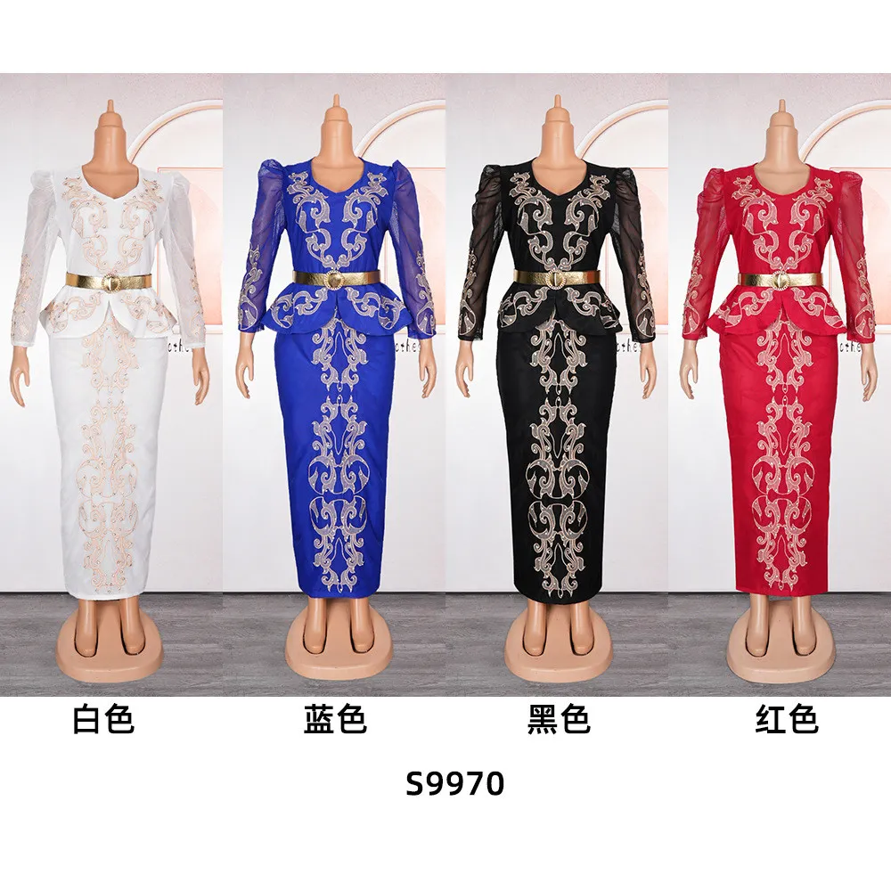 African Women's Plus Size Beaded V-Neck Dress 10 African Women's Plus Size Beaded V-Neck Dress - Image 8