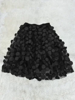 Women's Polka Dot Black Mesh Skirt Long A-line Skirt -Plus Size Dresses Shop 26dfcf35bb476570