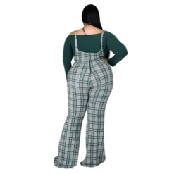 Plus Size Women Long Sleeve Top And Plaid Suspenders Set -Plus Size Dresses Shop 26e9c45e3c44a317