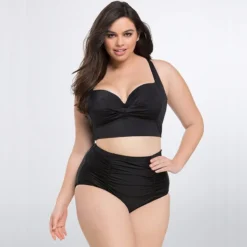 Sexy High Waist Plus Size Two Piece Bikini Swimsuit