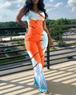 Women's Spring And Summer Fashion Print Suspenders Jumpsuit -Plus Size Dresses Shop 29b25007418110f9