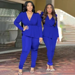 Africa Plus Size Women's Deep V Neck Long Sleeve Pencil Pant Set 37 Africa Plus Size Women's Deep V Neck Long Sleeve Pencil Pant Set -Plus Size Dresses Shop 2a03af4608d6c191