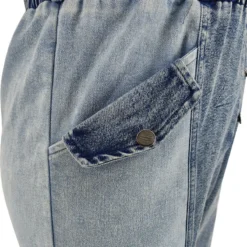 Plus Size Women Denim Wash Color Block Casual Jumpsuit -Plus Size Dresses Shop 2a912c48dc8cd63a