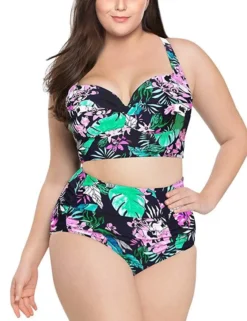 Sexy High Waist Plus Size Two Piece Bikini Swimsuit -Plus Size Dresses Shop 2ab22b53a4b0ca8d