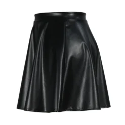 Plus Size High Waist Slim A-line Pleated Pu Leather Skirt -Plus Size Dresses Shop 2b3d1685d4149e71