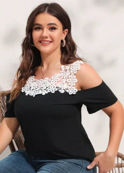 Women's T-shirt Summer Off-the-shoulder Short-sleeved Top -Plus Size Dresses Shop 2bd09c1e75817b84