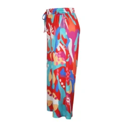 Plus Size Women Casual Tie Print Pocket Wide Leg Pants -Plus Size Dresses Shop 2c07bca836c70bc0