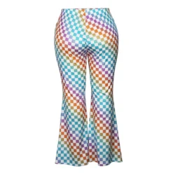 Plus Size Women Plaid Print Bell Bottom Pants -Plus Size Dresses Shop 2d15d5bf76f51998