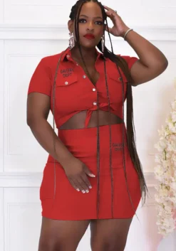 Plus Size Women Printed Button Top And Pocket Skirt Two-Piece Set 24 Plus Size Women Printed Button Top And Pocket Skirt Two-Piece Set -Plus Size Dresses Shop 2d7417f38fd4dbcc