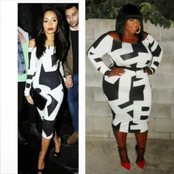 Plus Size Women Long Sleeve Printed Dress -Plus Size Dresses Shop 2dc1fbf686423215