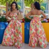 Sexy Strapless Print Plus Size Elasticized Wide Leg Pleated Plus Size Jumpsuit -Plus Size Dresses Shop 2e991c3e60db2d6b