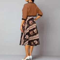 Plus Size Women Printed Dress And Jacket Two-Piece Set -Plus Size Dresses Shop 2ebe4ce20df9500c