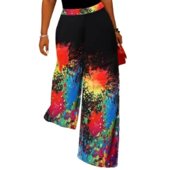 Plus Size Women Printed Casual Wide Leg Pants -Plus Size Dresses Shop 303d7de3ab952c0b