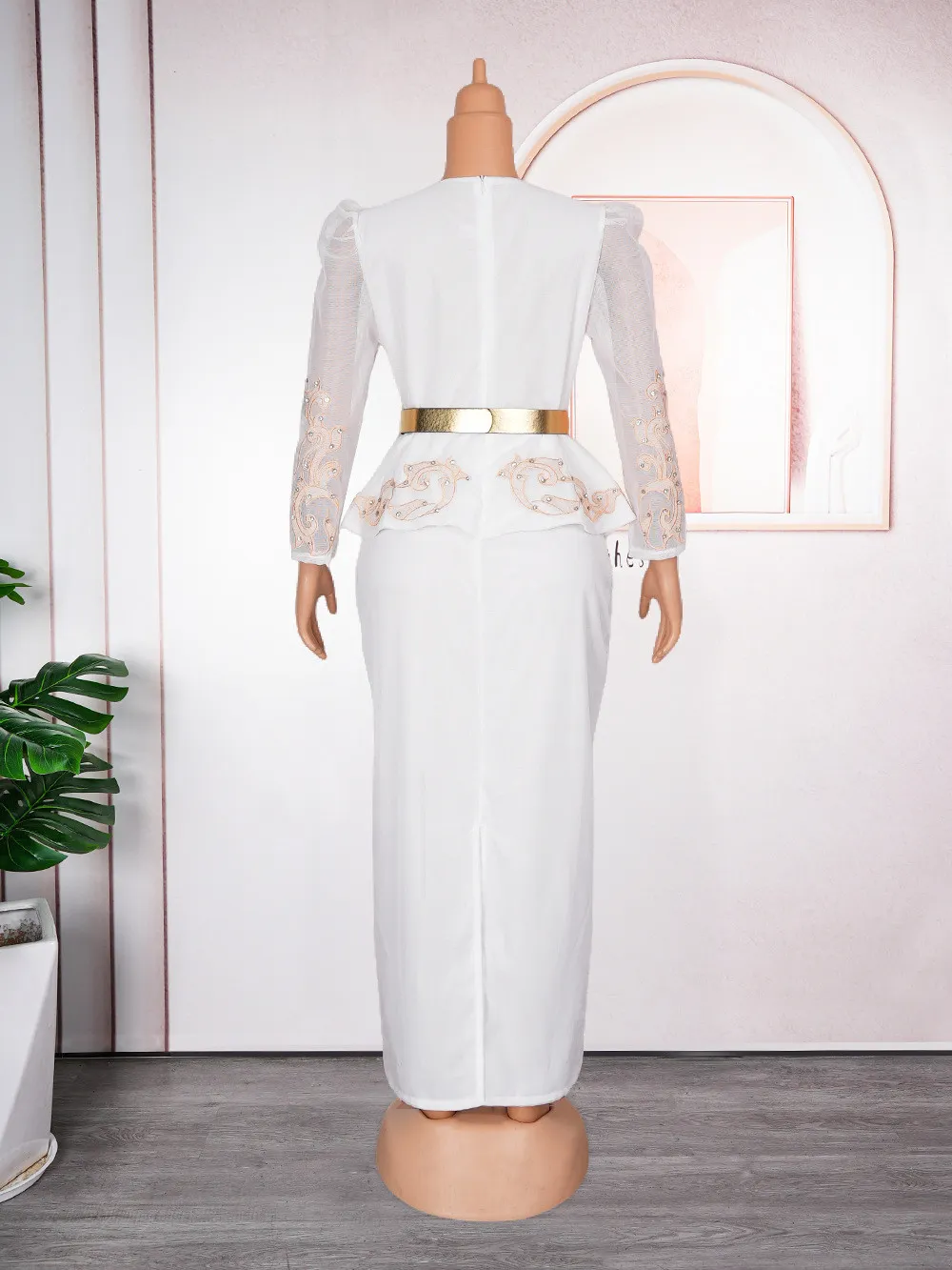 African Women's Plus Size Beaded V-Neck Dress 16 African Women's Plus Size Beaded V-Neck Dress - Image 14