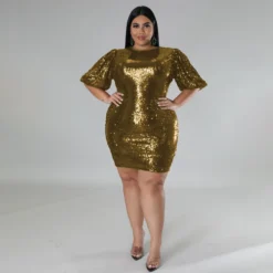 Plus Size Women's Winter Supplies Velvet Sequin Dress 21 Plus Size Women's Winter Supplies Velvet Sequin Dress -Plus Size Dresses Shop 3070baab671e0cec