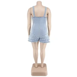 Plus Size Women's Fall Sexy Strapless Wash Denim Jumpsuit -Plus Size Dresses Shop 31547bfb5a5ad12b