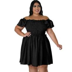 Plus Size Summer Women's Off Shoulder Short Sleeve Casual Swing Dress 38 Plus Size Summer Women's Off Shoulder Short Sleeve Casual Swing Dress -Plus Size Dresses Shop 3166645dee45388e