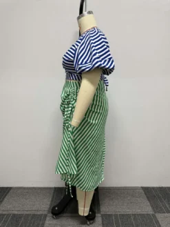 Sexy Irregular Stripe Contrast COLor Drawstring Lace-Up Slit Plus Size Two Piece Skirt Set Nightclub Dress 15 Sexy Irregular Stripe Contrast COLor Drawstring Lace-Up Slit Plus Size Two Piece Skirt Set Nightclub Dress -Plus Size Dresses Shop 31e88e15d859ee00