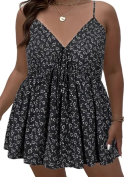Plus Size Women Floral Slip Dress