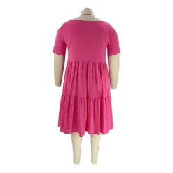 Summer Sexy Solid Round Neck Cutout Short Sleeve Plus Size Women Clothes Fashion Casual Dress 31 Summer Sexy Solid Round Neck Cutout Short Sleeve Plus Size Women Clothes Fashion Casual Dress -Plus Size Dresses Shop 3315e812473eadf4