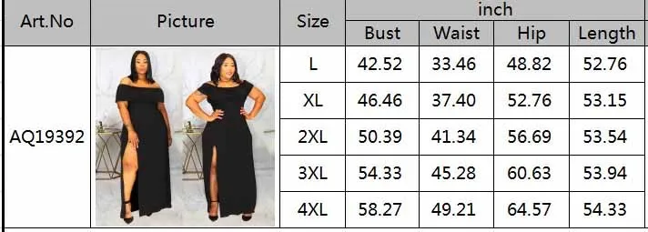 Plus Size Summer Black Dress Chic Premium Off Shoulder Sexy Slit Dress 4 Plus Size Summer Black Dress Chic Premium Off Shoulder Sexy Slit Dress - Image 2