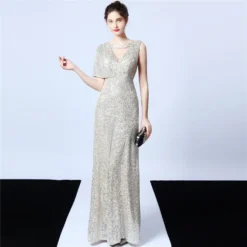Plus Size Beauty Sequins Long Formal Party Evening Dress