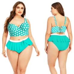 Women's Bikini Retro Polka Dot Sexy Push Up High Waist Fly Two Pieces Swimsuit -Plus Size Dresses Shop 35631dace0c439b4