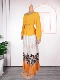 Plus Size African Women Chic Top+ Printed Pleated Skirt Two-piece Set -Plus Size Dresses Shop 35f8c14c5ee70756