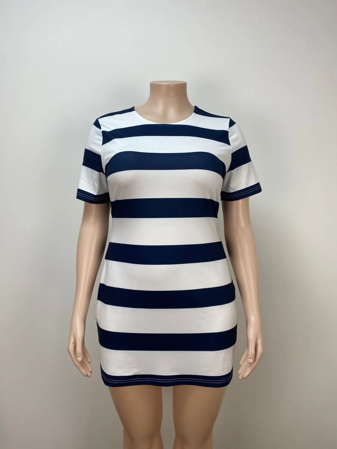 Plus Size Women Casual Striped Bodycon Dress 3 Plus Size Women Casual Striped Bodycon Dress