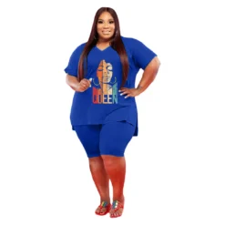 Ladies Fashion V Neck Plus Size 5x Solid Color Casual Set -Plus Size Dresses Shop 3832a72eabf1efe3