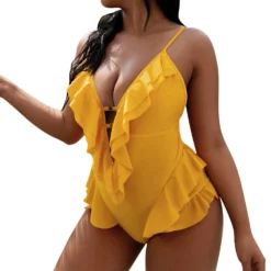 Plus Size Women Solid Skirt Backless One Piece Swimwear -Plus Size Dresses Shop 38dd0c97f20c2236