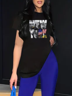 Fashion Casual Women's Graphic Print Round Neck Short Sleeve Plus Size T-Shirt -Plus Size Dresses Shop 38dee6165ea9ca53