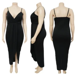 Women'S Solid Straps Sleeveless V-Neck Party Dress -Plus Size Dresses Shop 38f667c98f933b1c