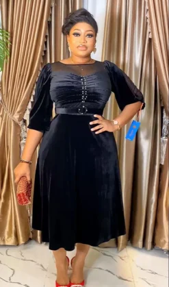 Africa Plus Size Spring And Winter Chic Beaded Evening Dress -Plus Size Dresses Shop 398bf34e8ccbb927