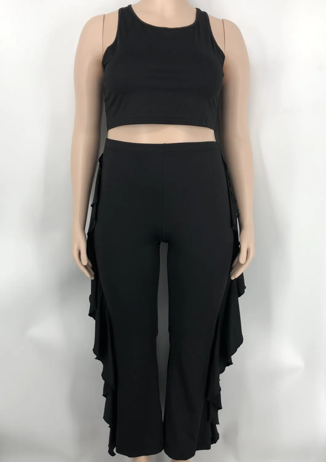 Fashion Women's Clothing Solid Color Tank Top Trousers Two-Piece Set 5 Fashion Women's Clothing Solid Color Tank Top Trousers Two-Piece Set - Image 3