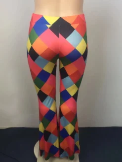 Plus Size Women Square Print Bell Bottom Pants -Plus Size Dresses Shop 39de67b05c1e5663