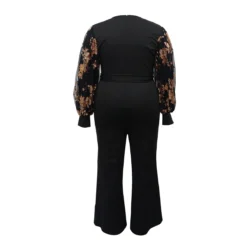 Plus Size Women Summer Mesh Puff Sleeve Wide Leg Jumpsuit -Plus Size Dresses Shop 3a08ff7d26f384cd