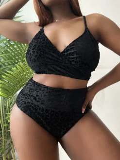 Plus Size Leopard Swimwear Two-Piece Set -Plus Size Dresses Shop 3a71dcf332a76620